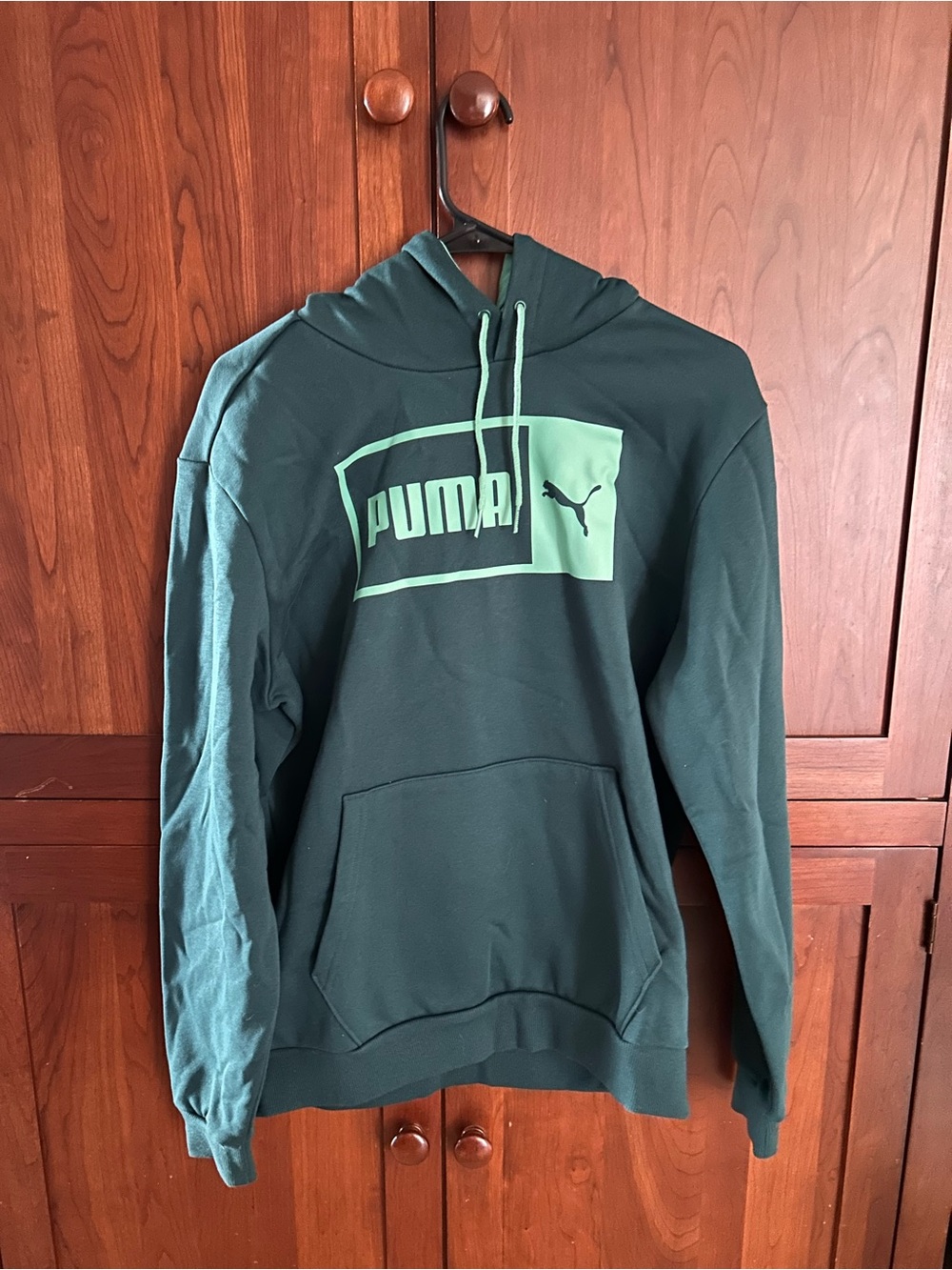 Puma Women’s Dark Green Hoodie with Mint Logo